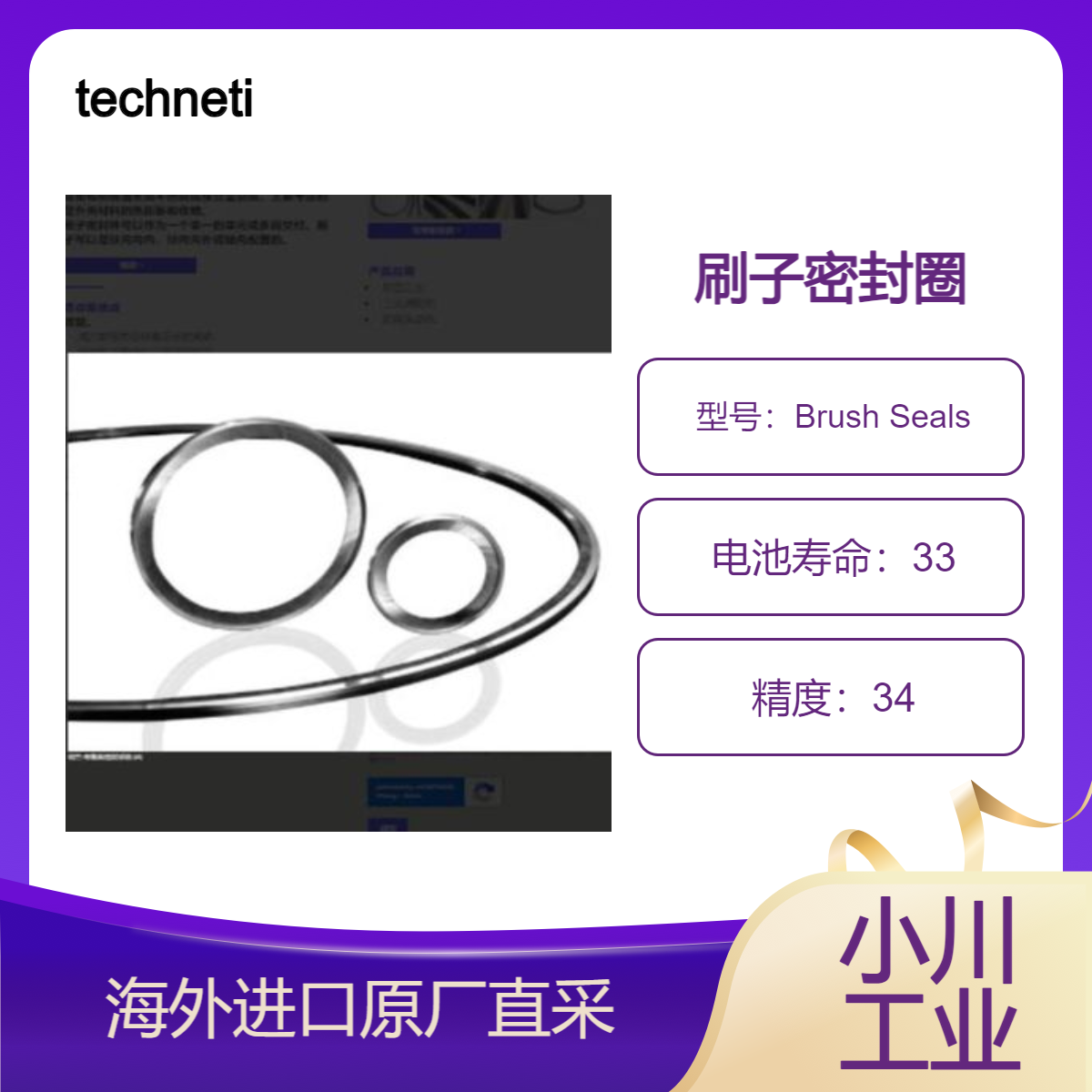 technetics刷子密封圈Brush Seals用于提高发动机和压缩机气流效率