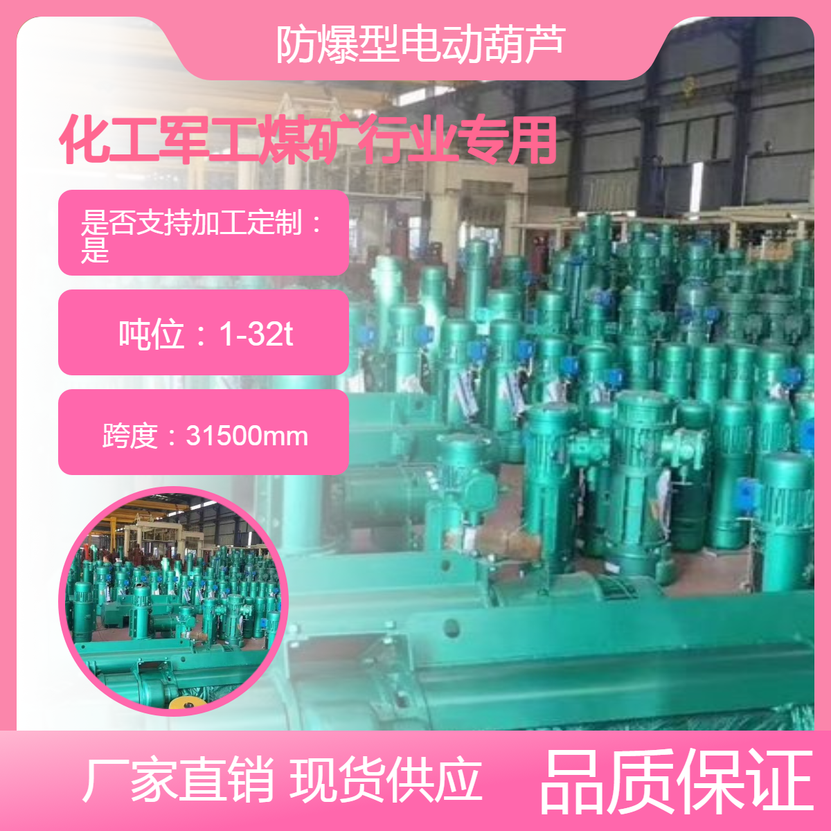 BCD防爆电动葫芦 粉尘环境三级四级Ct4等级 化工免费煤矿使用