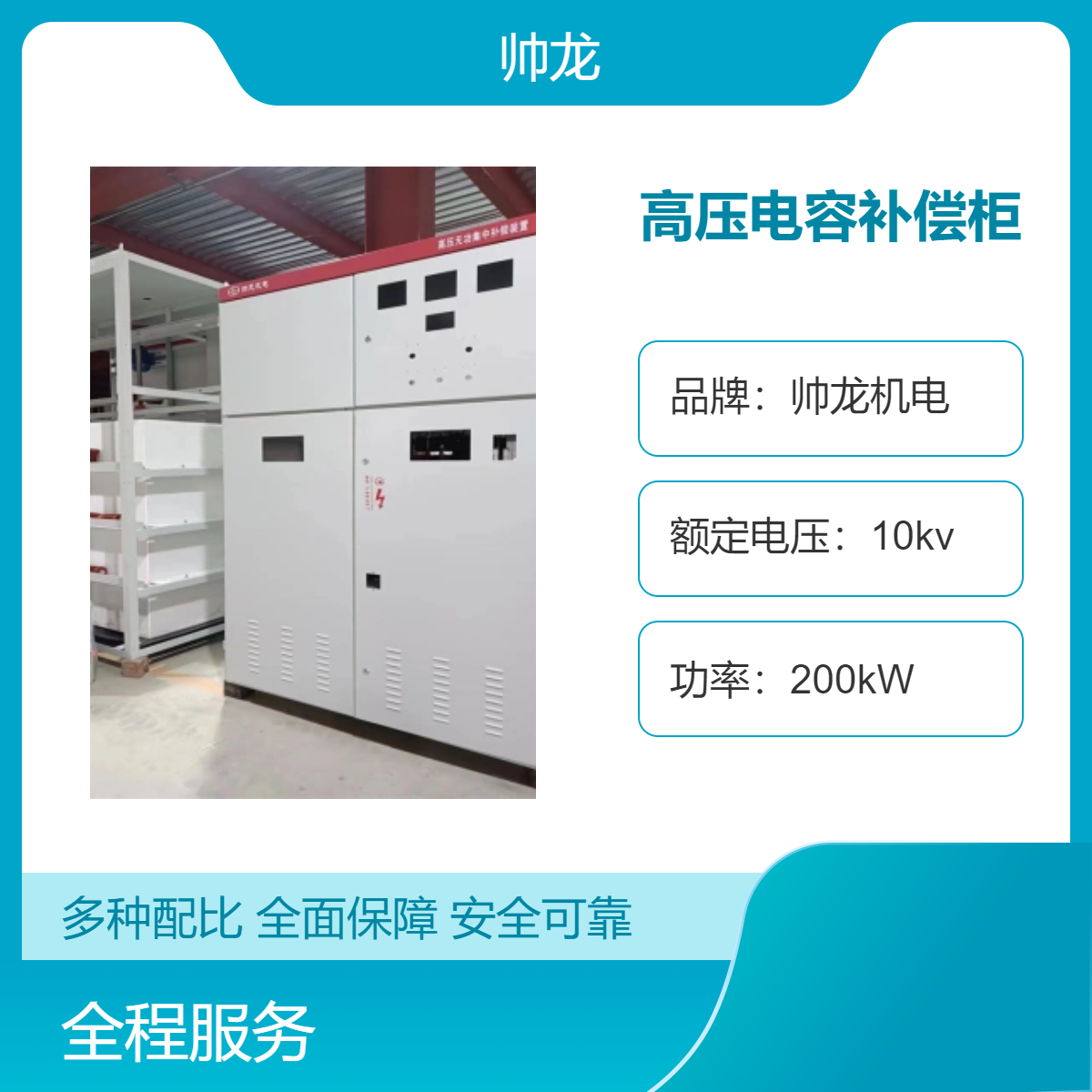 帅龙机电 高压电容补偿柜 SGB 10kv 200kW 全国调试