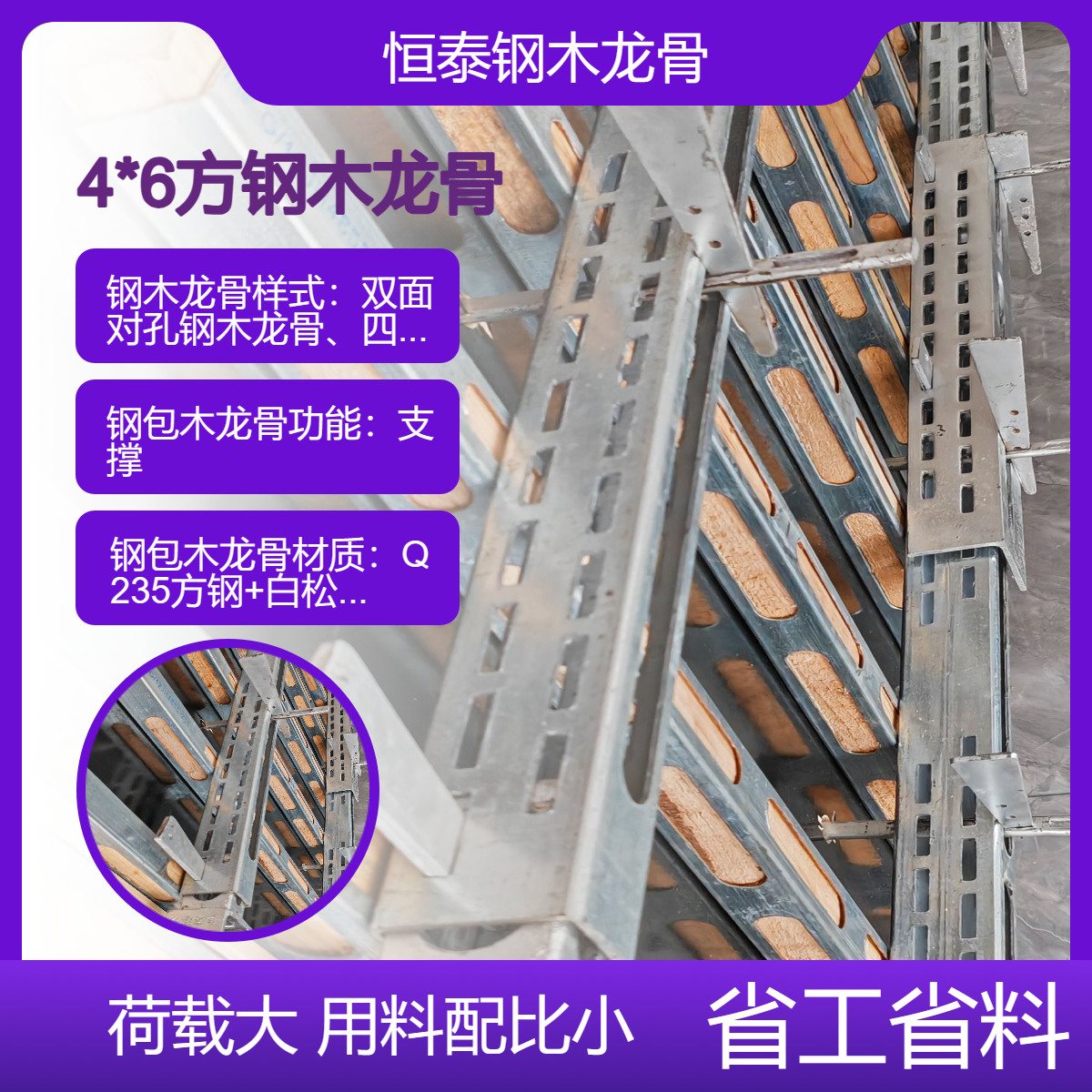 一种 新型 钢木龙骨 已获实用新型专利证书 广泛用于建筑工地模板支撑
