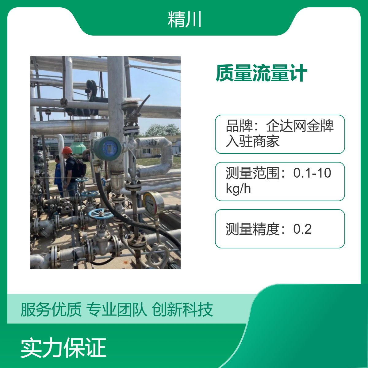 精川股份冷媒制冷剂R-410a质量流量计螺纹法兰连接