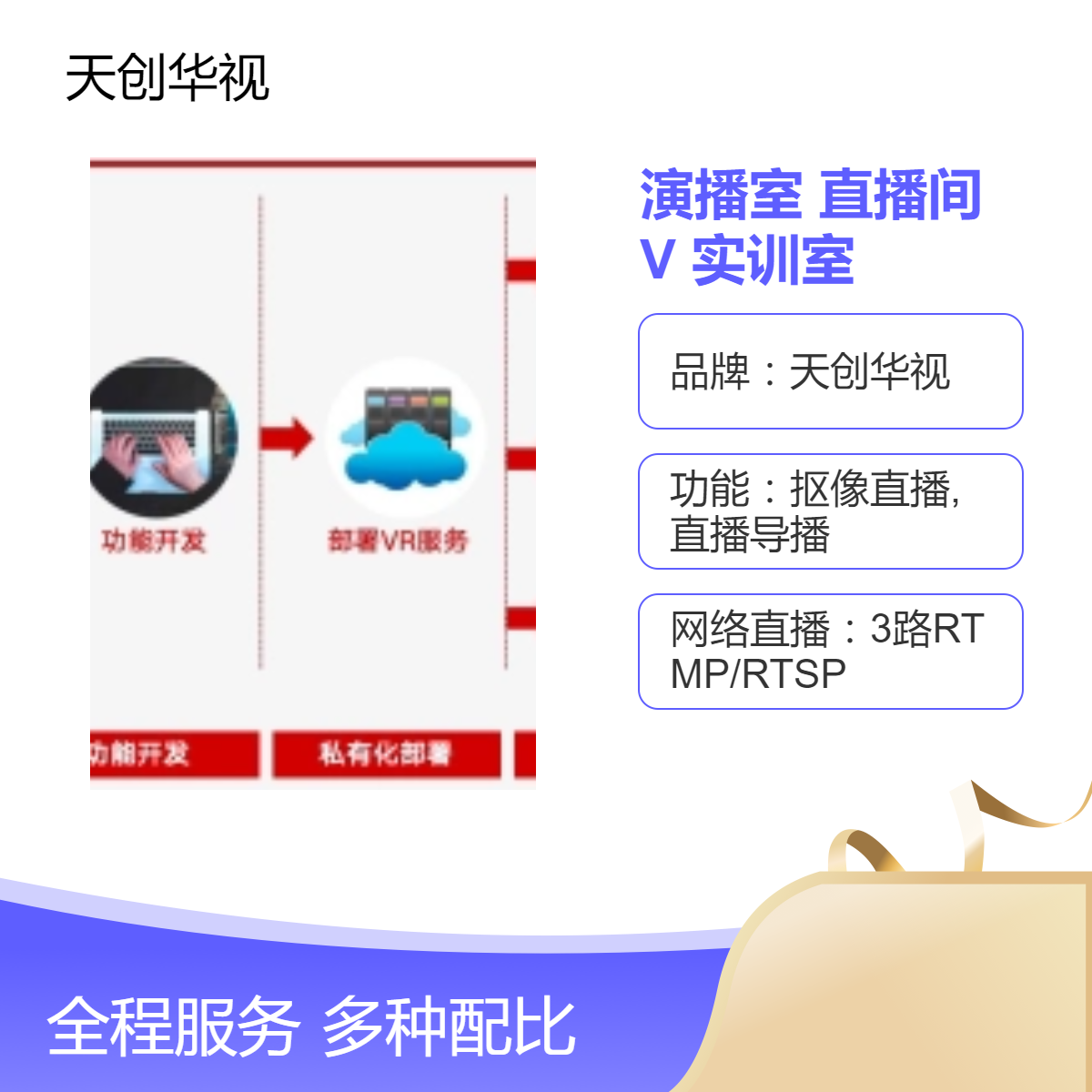 天创华视实景演播室虚拟直播间 全景真三维VR实训室