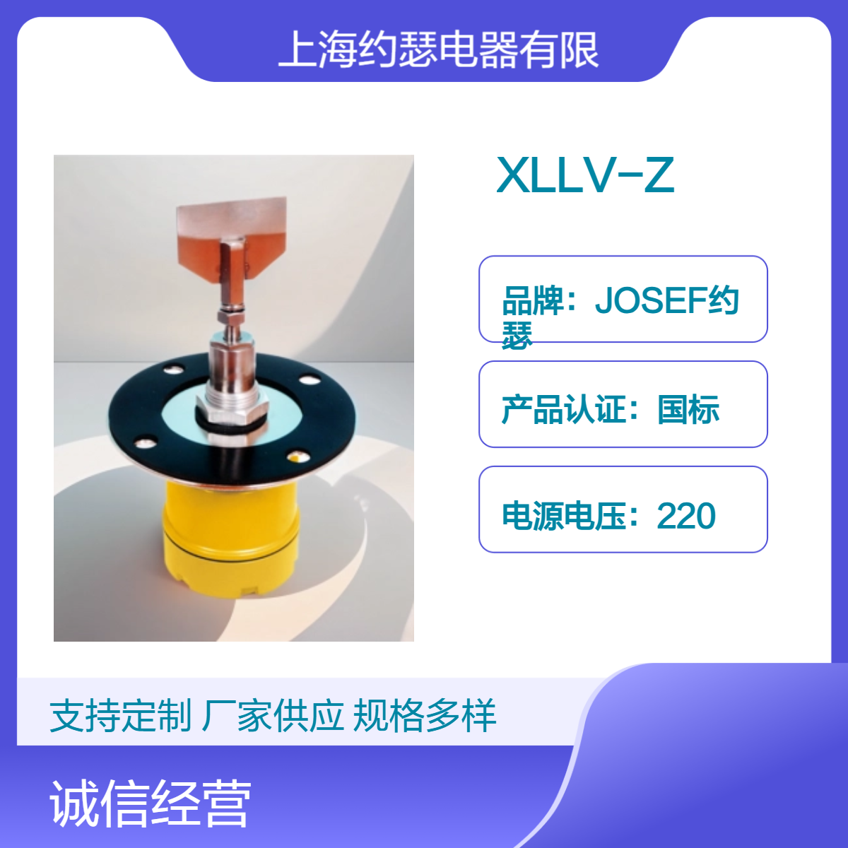 JOSEF约瑟 阻旋式料位检测器NYZXK 抗干扰性好，体积小精度高