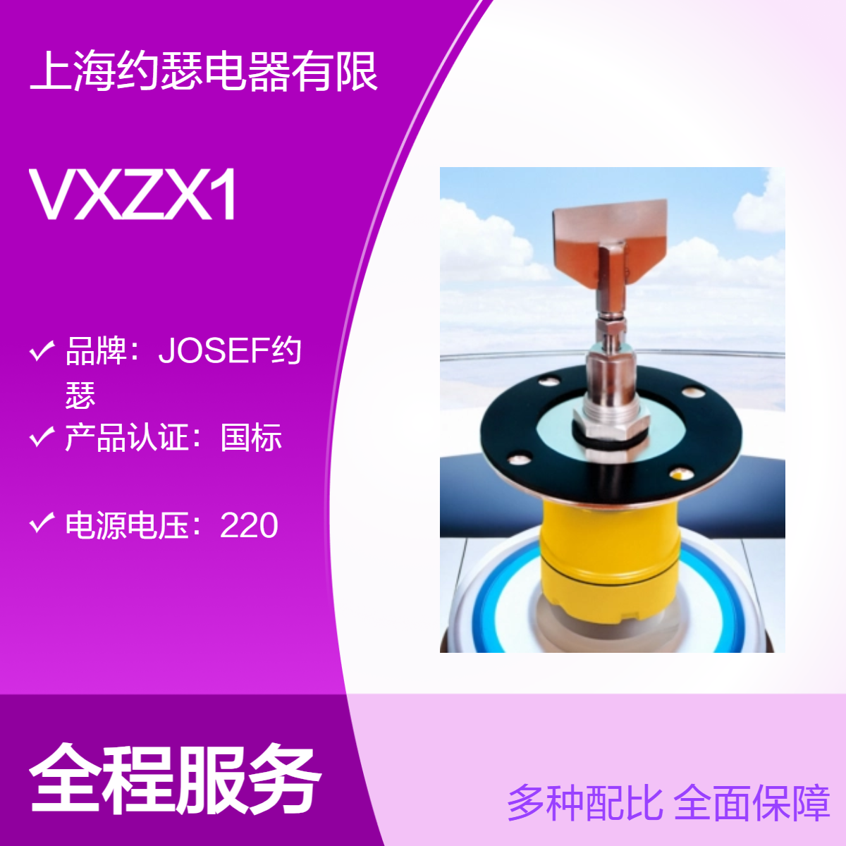 JOSEF约瑟 VXZX1阻旋式料位检测器 使用寿命长，防水性好