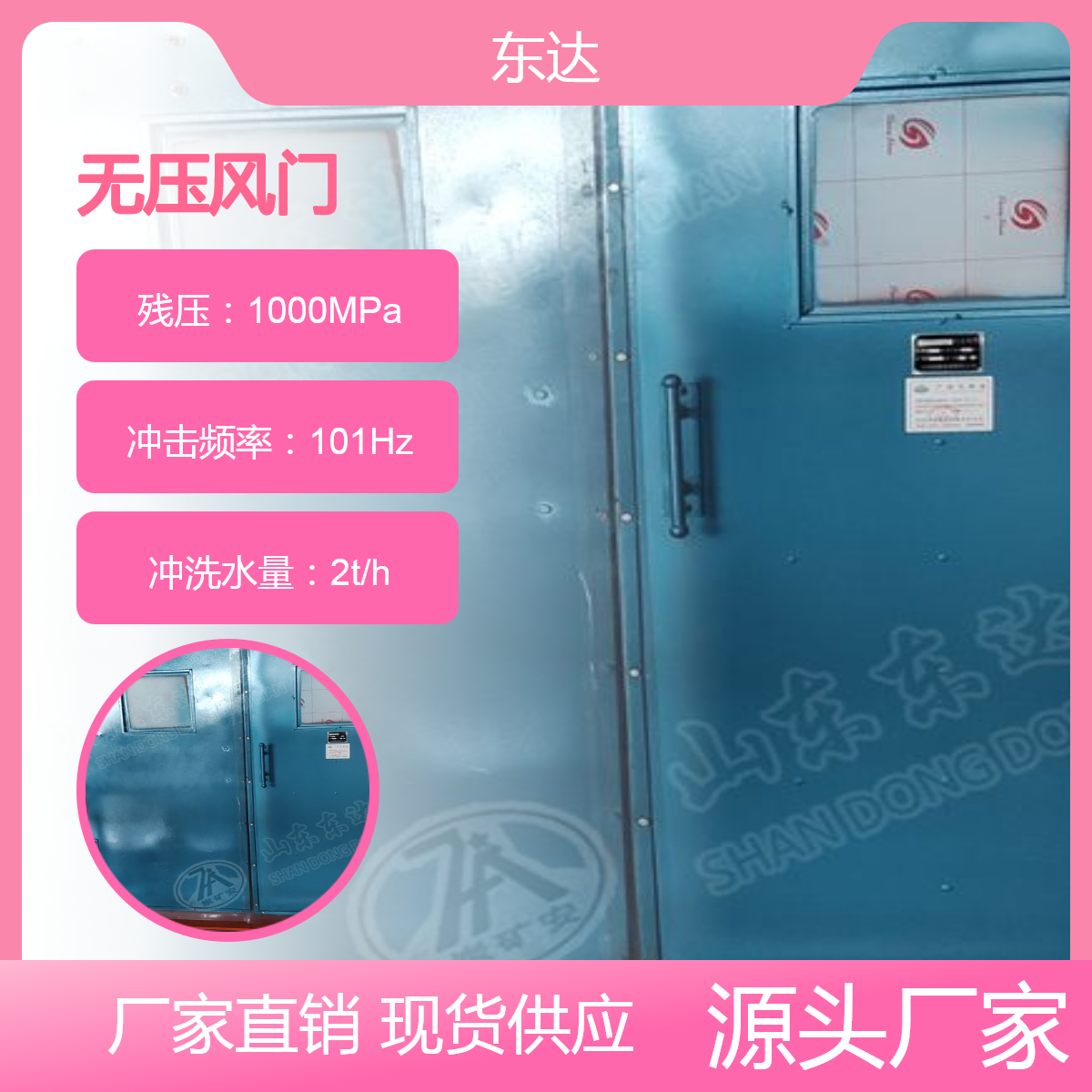 东达 无压风门 用于煤矿井下主要进回风巷之间每个联络巷中 SWM型