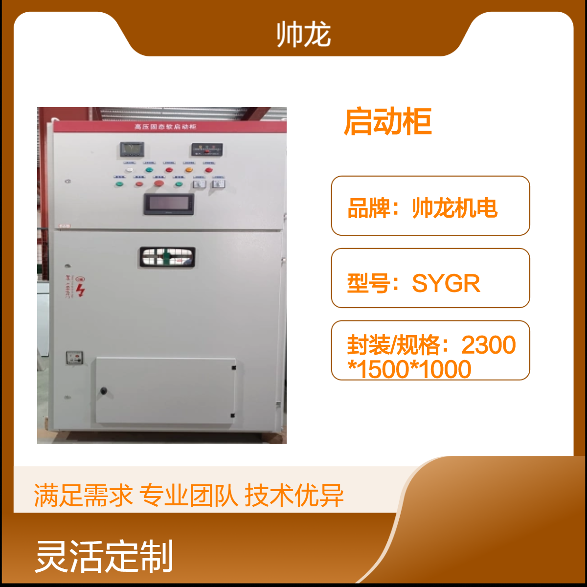 帅龙机电启动柜SGR 一体化高压固态软启动柜 免维护
