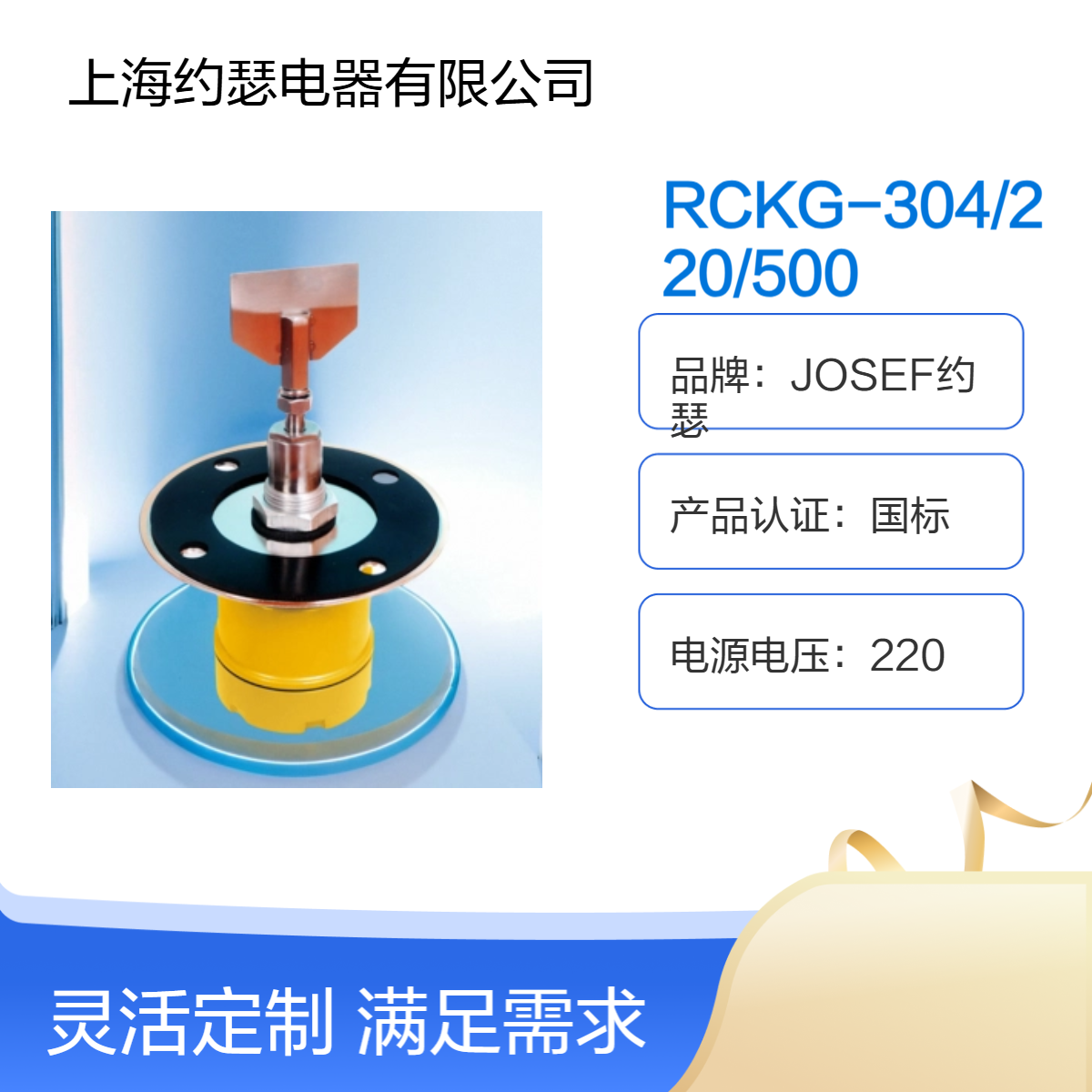 JOSEF约瑟 RCKG-304/220/500阻旋式料位检测器 快速定型 功率3W