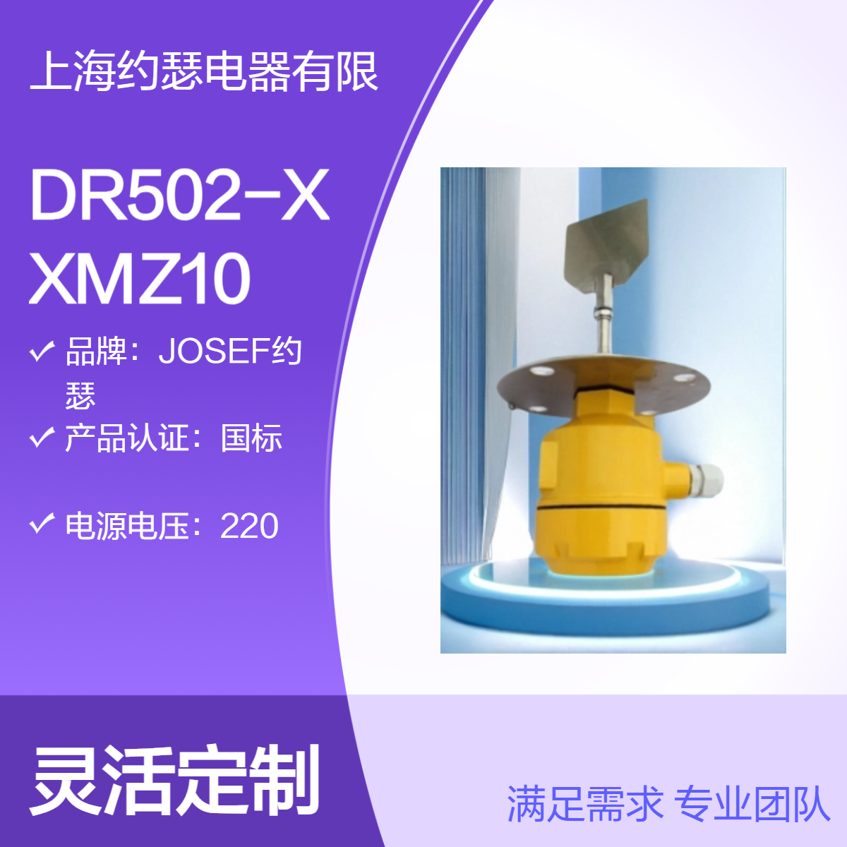 JOSEF约瑟 DR502-XXMZ10阻旋式料位检测器 动作灵敏可靠，硬度高