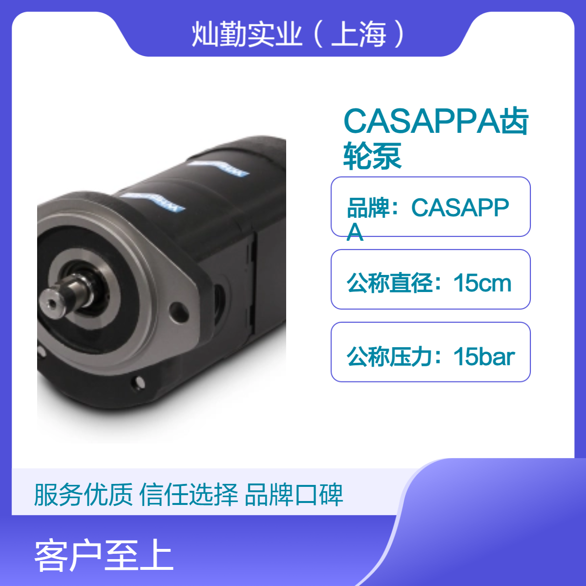 CASAPPA齿轮泵 15mm吸入口径 45L/s抽气速率 26W额定功率 工业用泵