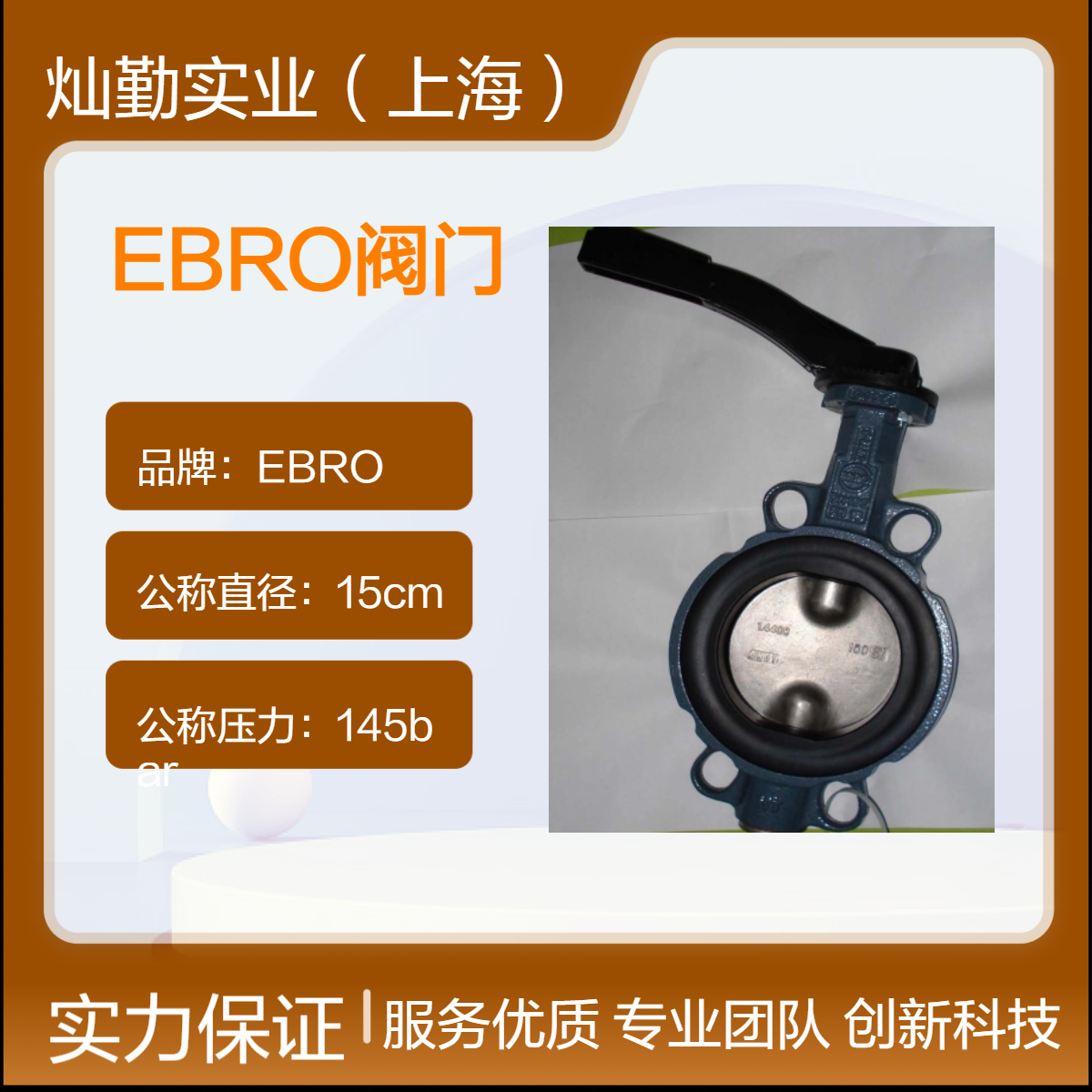 EBRO阀门 适用范围广 15cm公称直径 工业阀门 标准配件 566库存