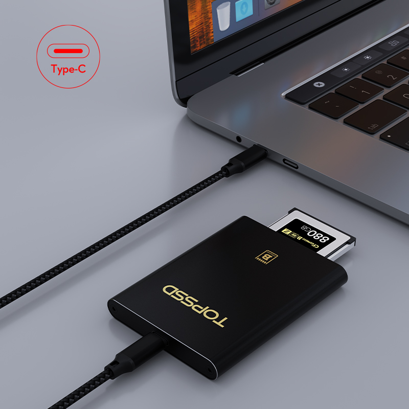 天硕(TOPSSD)CFexpressTypeB/USB3.1高速传输Type-C线CFEB读卡器