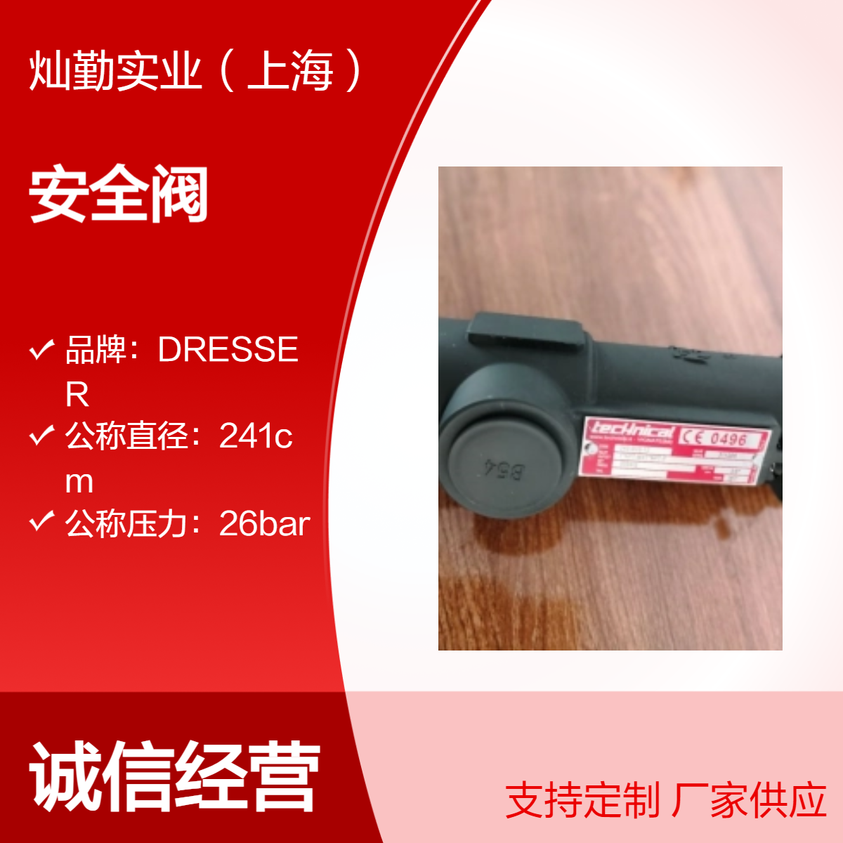 意大利进口 公称直径241cm Technical安全阀 26bar压力标准 箱装