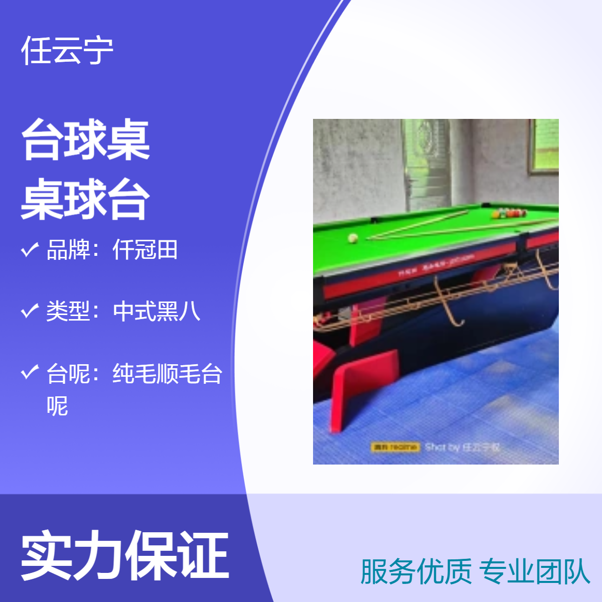 毒牙台球桌 独牙桌球台 战甲款 合金材质 仟冠田品牌 钢架底架