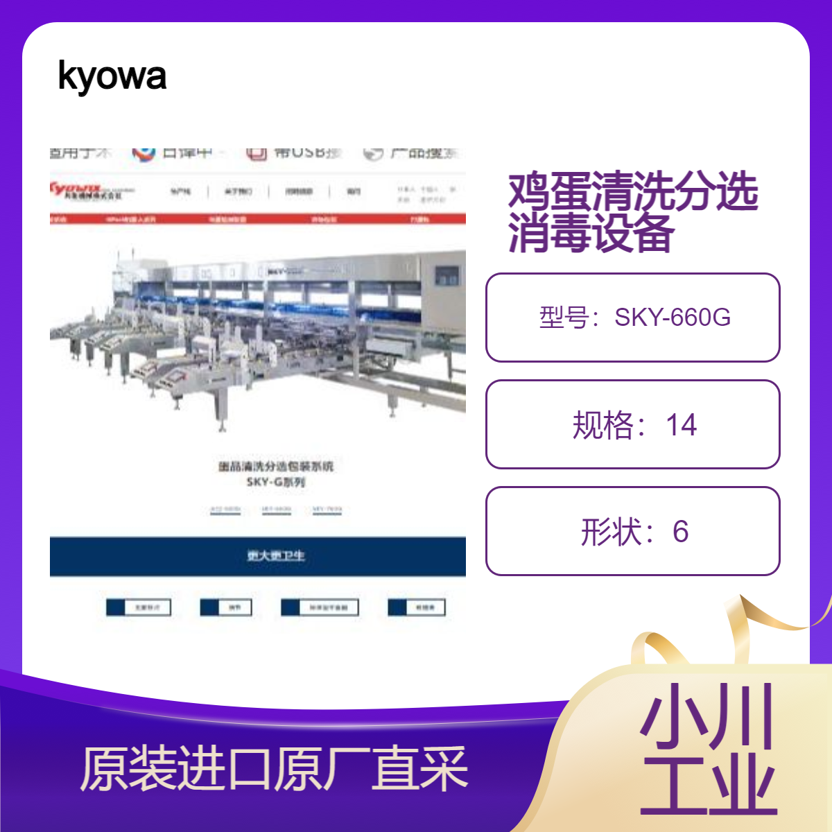 日本共和kyowa蛋品清洗分选包装设备SKY-660G 鸡蛋自动消毒 清洗 分选