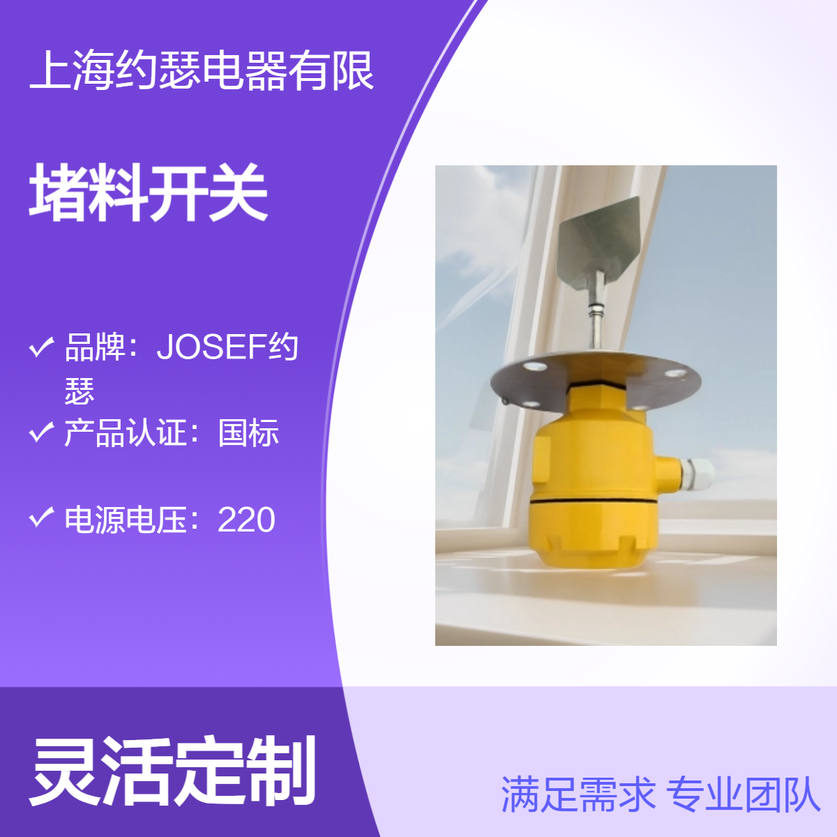 JOSEF约瑟 阻旋式堵料开关 RTX-30X AC220V 标准款 返回系数高，耐振动