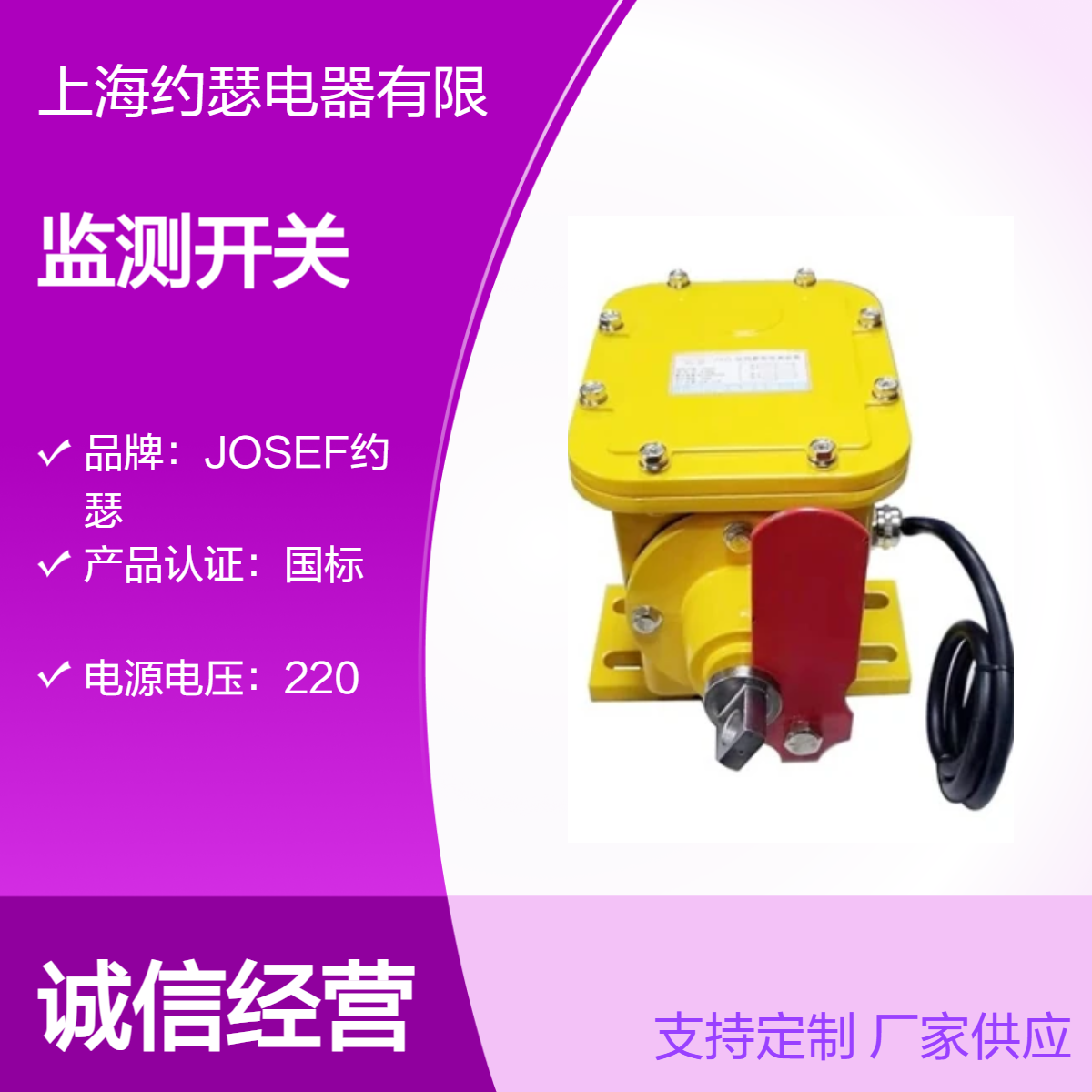 JOSEF约瑟 皮带撕裂监测开关 TYZL-B-II 易于接线及维修