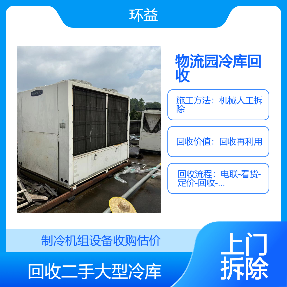 物流园大型冷库回收拆除 活动板房收购 制冷机组长期大量收