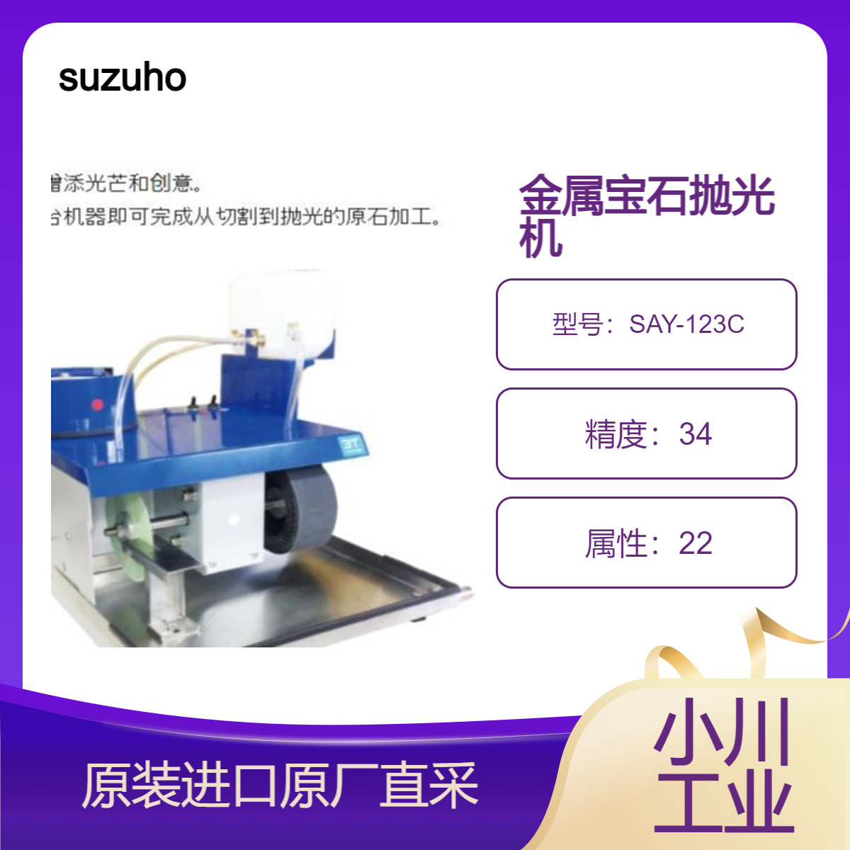 SAY-123C首饰宝石抛光机 用于铸造金 银 铂金后的去毛刺 抛光 suzuho