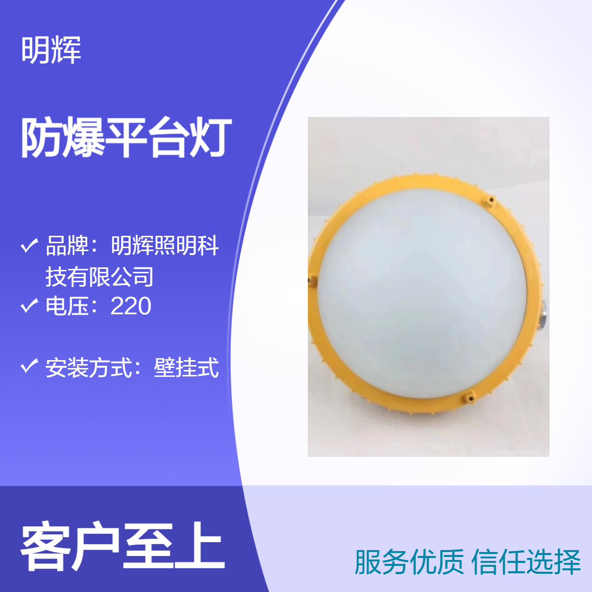 IP66级防爆平台灯 LED壁挂式照明 铝合金外壳工业安全灯