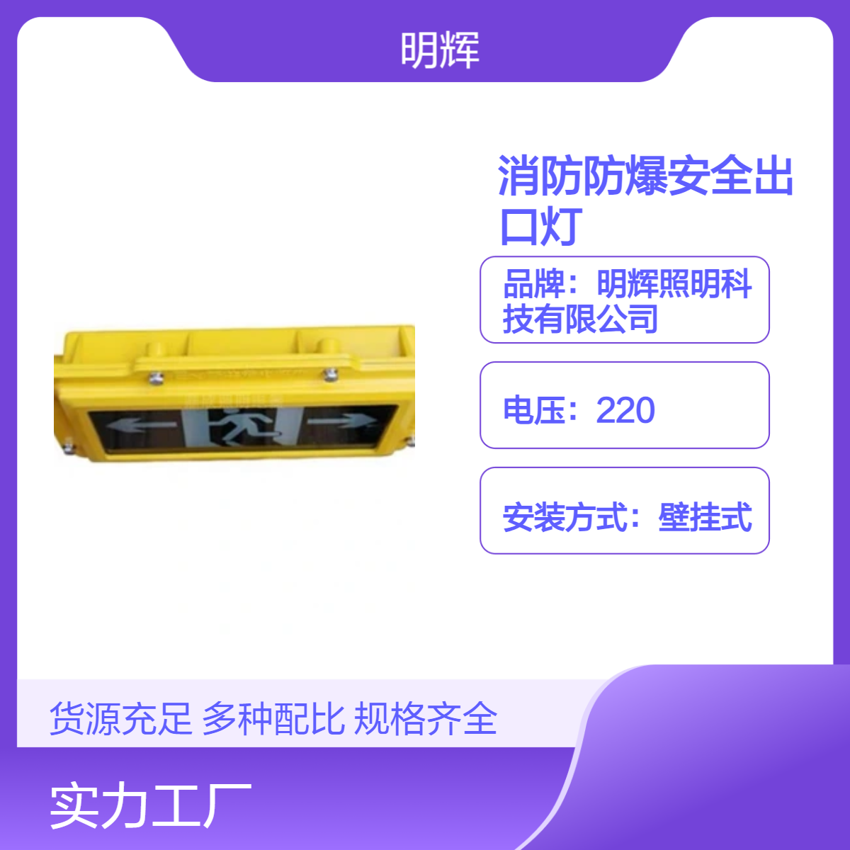 壁挂式LED消防防爆安全出口灯应急标志灯吸顶式多指向灯