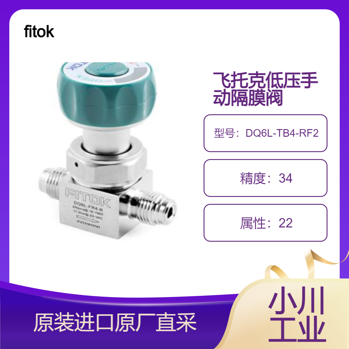 fitok飞托克DQ 系列低压手动隔膜阀DQ6L-TB4-RF2/DQ6L-FFR4-RF3