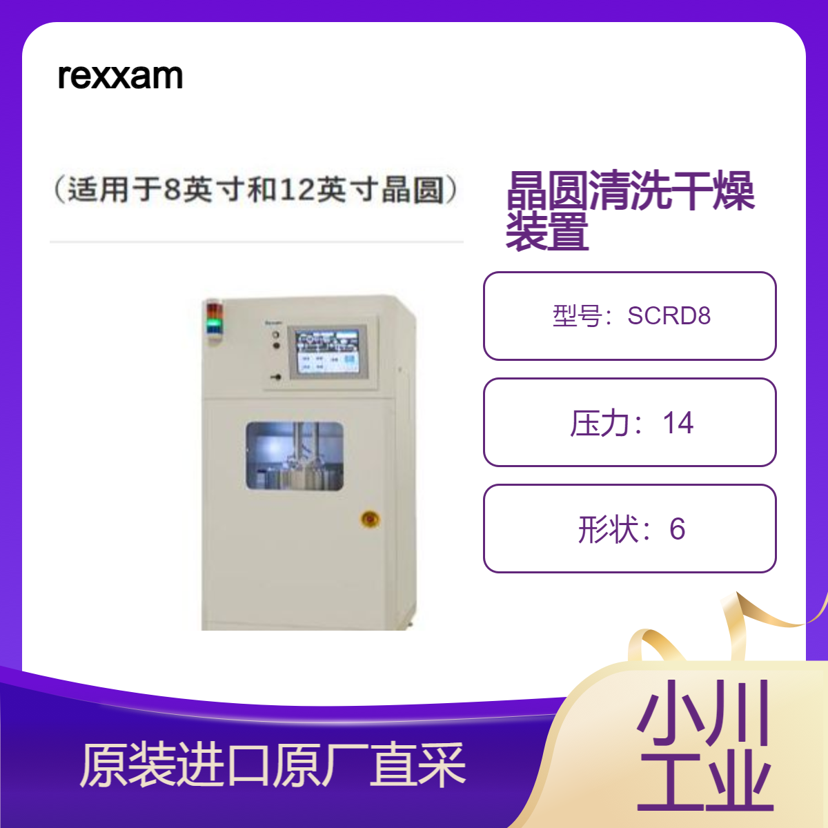全自动SCRD8 SCDR12 晶圆清洗 干燥设备 适用于8英寸和12英寸 rexxam