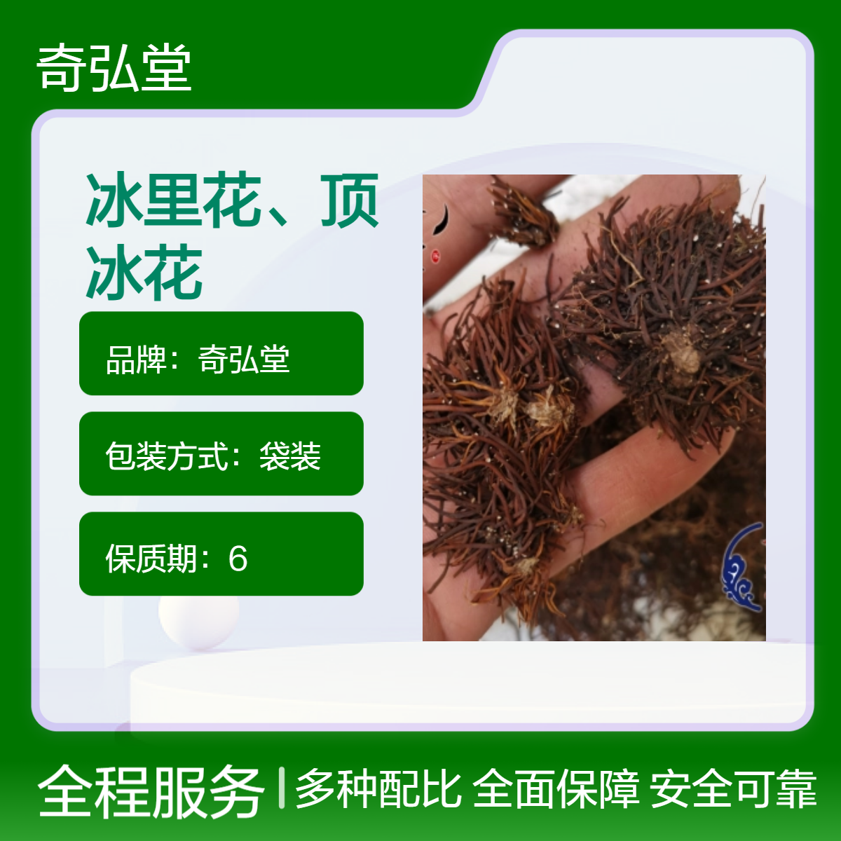 奇弘堂野生顶冰花/冰里花原药材 药用价值高 袋装正品