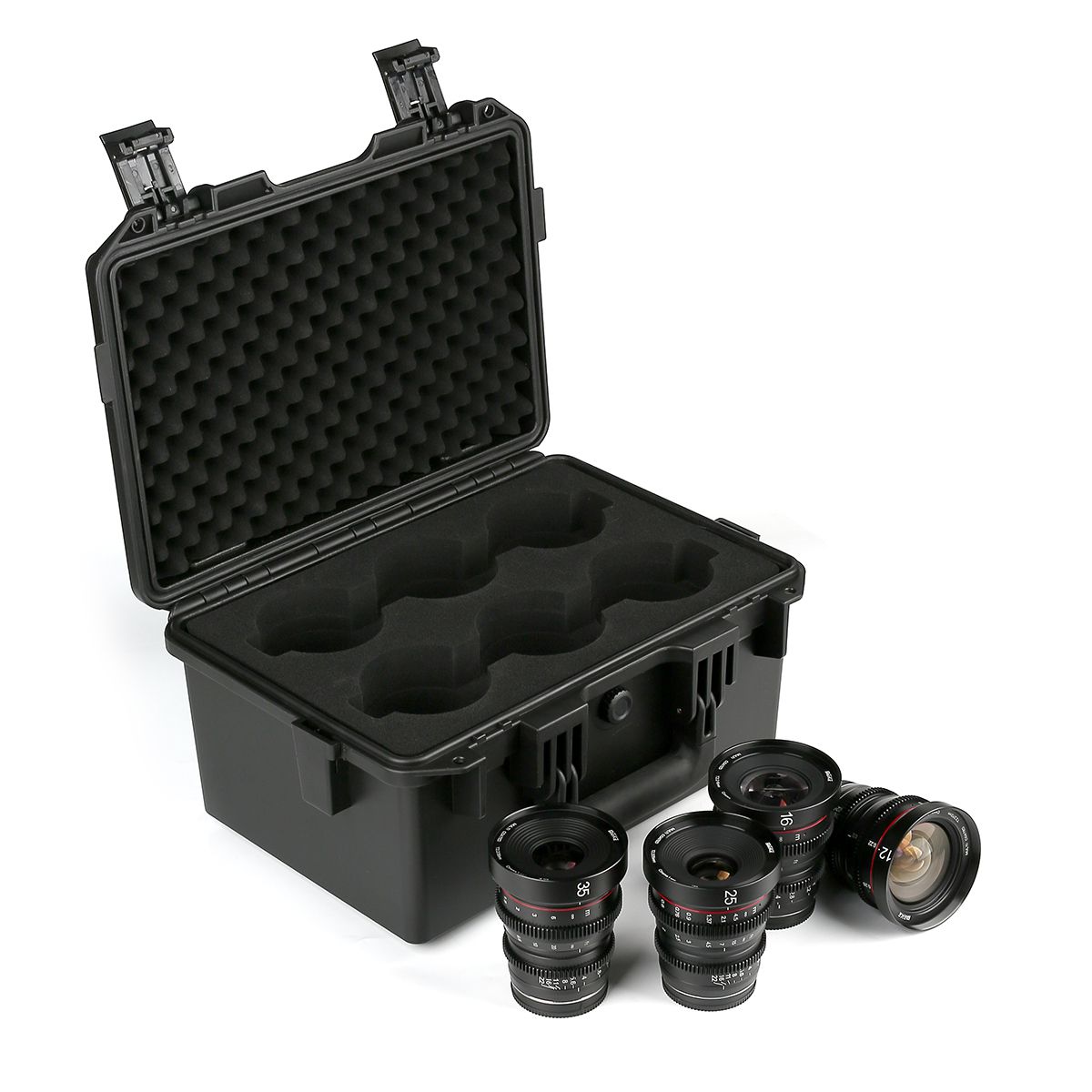 MEKE 美科12 16 25 35mm T2.2电影镜头套装MFT卡口四支M43机身用