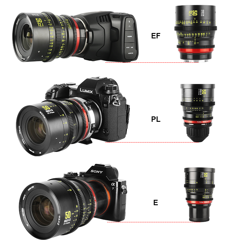 美科 50mm T2.1全幅电影镜头适用ZCAM,松下S1H,佳能,阿莱等摄像机