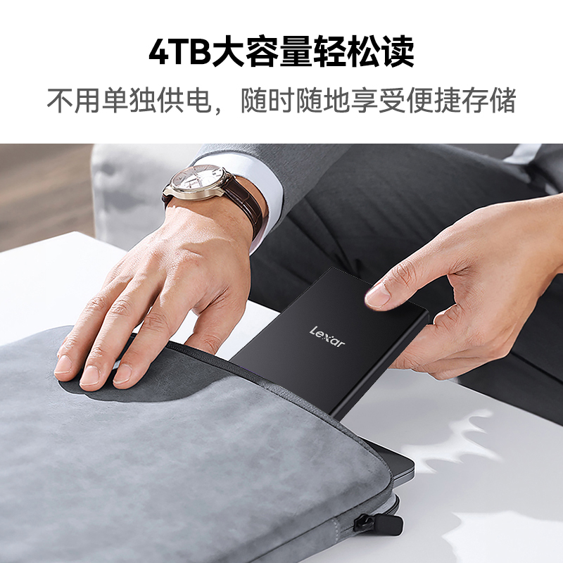 Lexar雷克沙E100移动固态硬盘512G 1T 2T大容量高速外接硬盘PSSD
