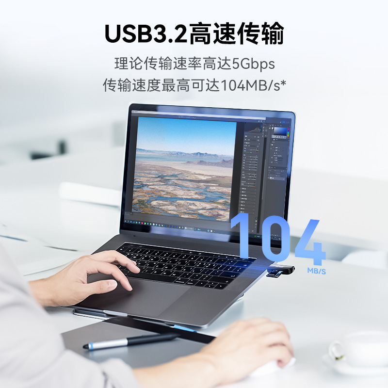 Lexar雷克沙SD卡TF卡microSD卡二合一读卡器USB3.2高速多功能电脑