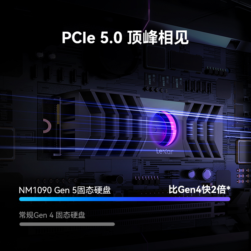 Lexar雷克沙NM1090 M.2固态硬盘PCIE 5.0台式机硬盘NVMe高速SSD