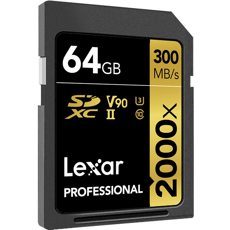 Lexar/雷克沙64GB高速SDXC内存卡V90读写速度数码相机专用