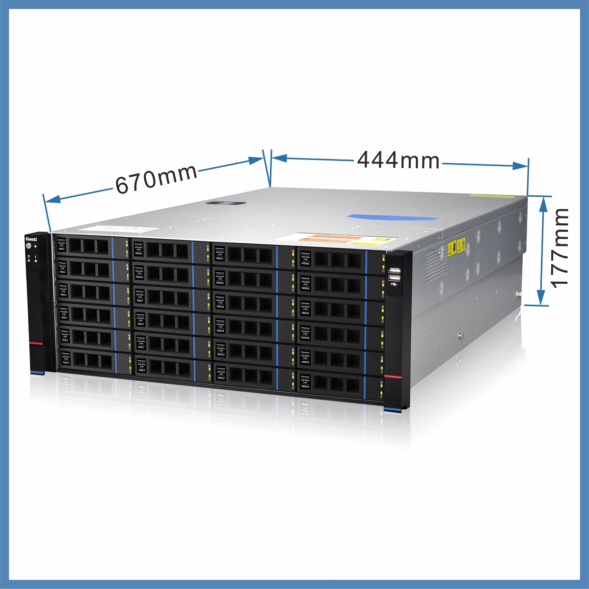 国鑫4U24盘 RMC4124-670-HS/HSE 服务器存储机箱 机架式 可选配电