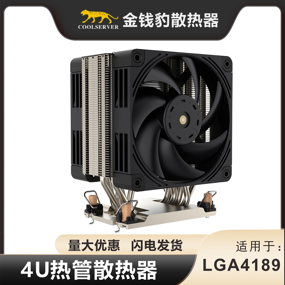 金钱豹 LGA4189 M97服务器CPU双风扇 4U侧吹 静音 热管 350W