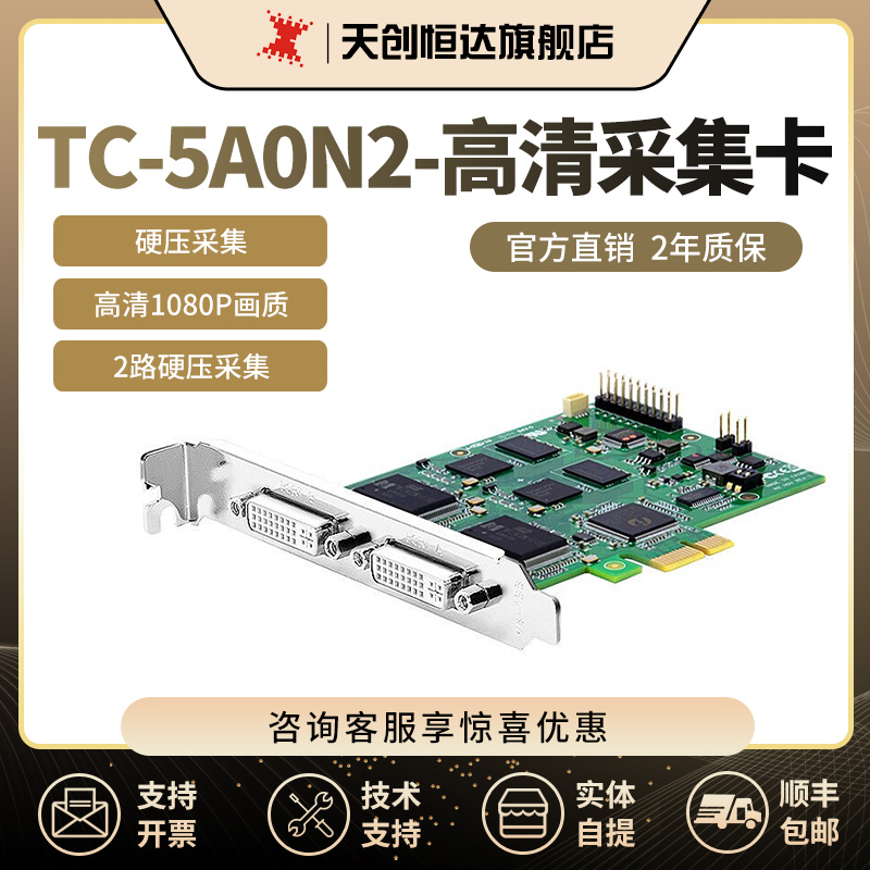 天创恒达TC 5A0N2采集卡2路dvi 2路vga硬压缩SDK开发包医疗影像