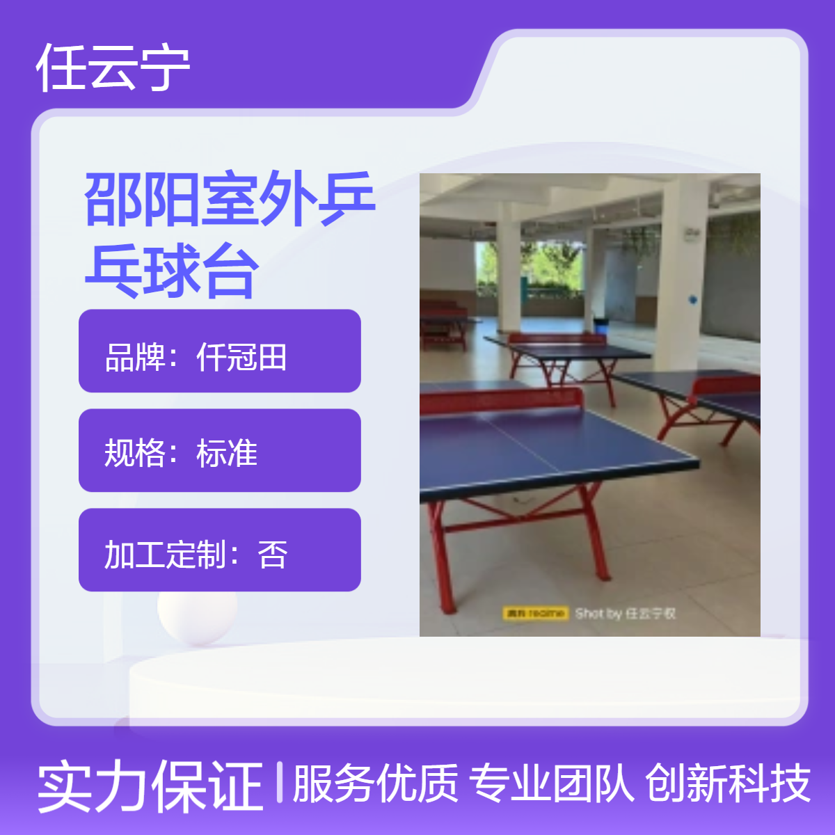 仟冠田标准室外乒乓球台 蓝色SMC面板 钢架网架稳固耐用