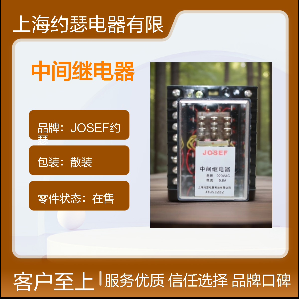 JOSEF约瑟 DZS-17E/302中间继电器 110V 板后接线