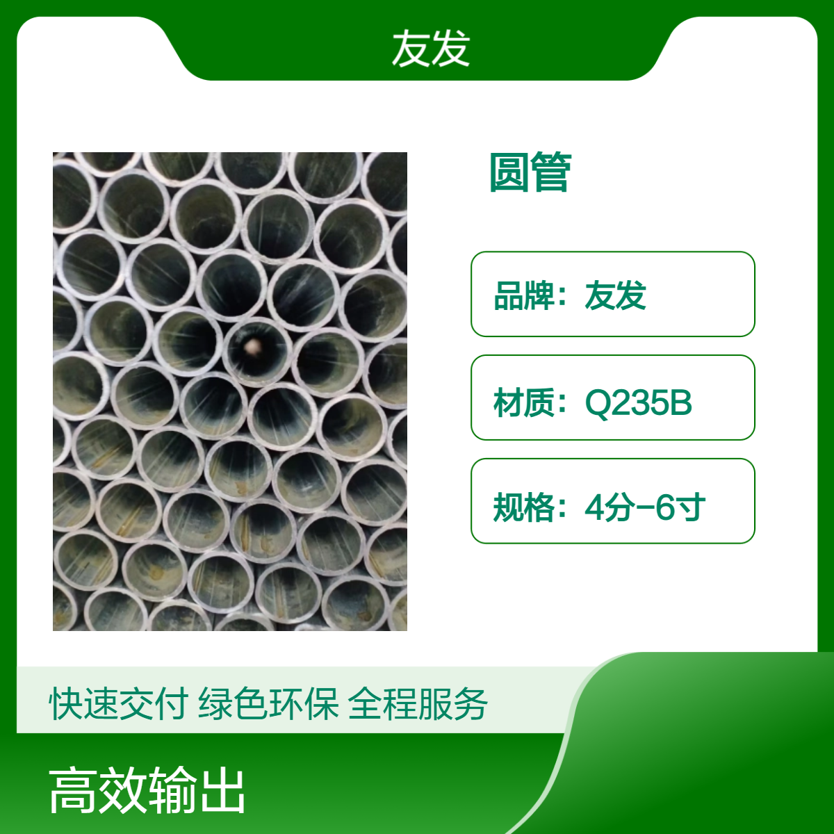 冷镀锌圆管 全国中天管 建筑业广泛用途 6米长 4分至6寸规格