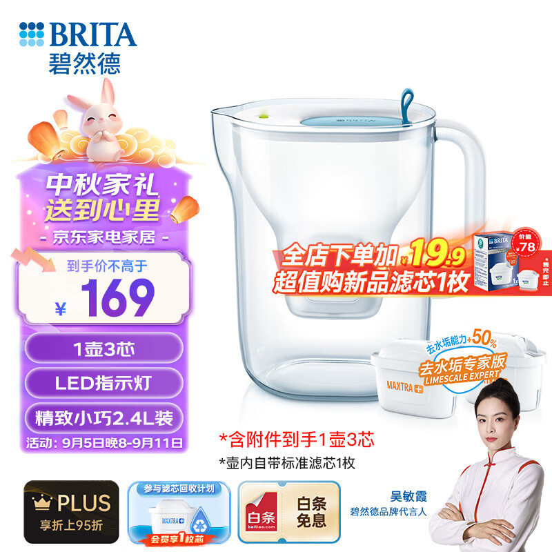 杭州 碧然德 总代理商 设计师滤水2.4L过滤style Cool +去水垢专家版滤