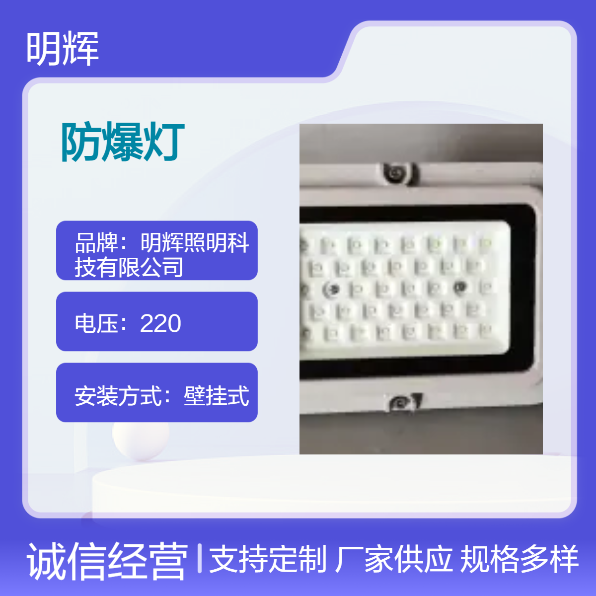 IP66防爆灯 铝合金LED壁挂式 灰色照明灯灯具明辉照明