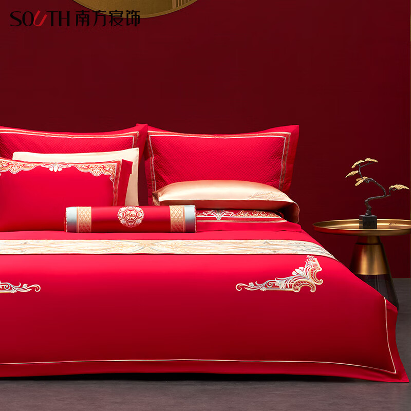 杭州 南方寝饰 总代理商 15067106445 全棉结婚四件套纯棉 喜庆嫁妆