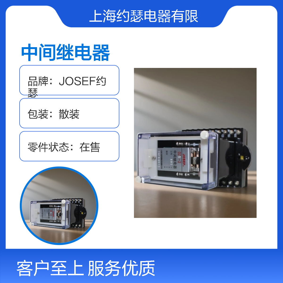 JOSEF约瑟 DZS-249中间继电器 DC220V 板前接线