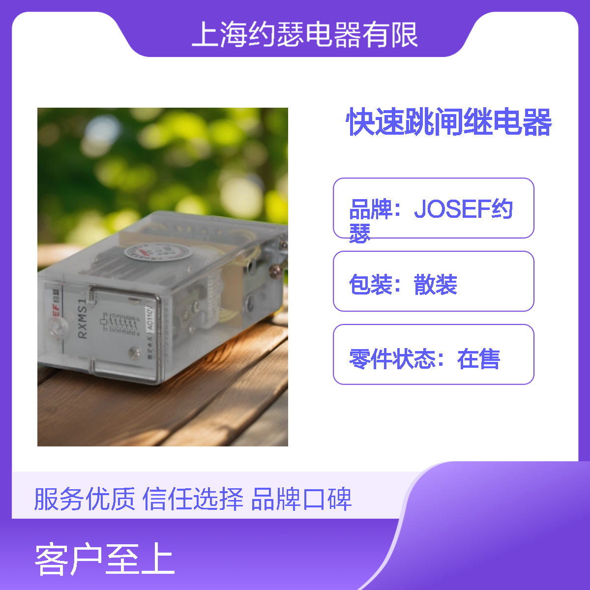 JOSEF约瑟 RXMS1-RK216 249快速跳闸继电器 DC220V 带板前接线底座