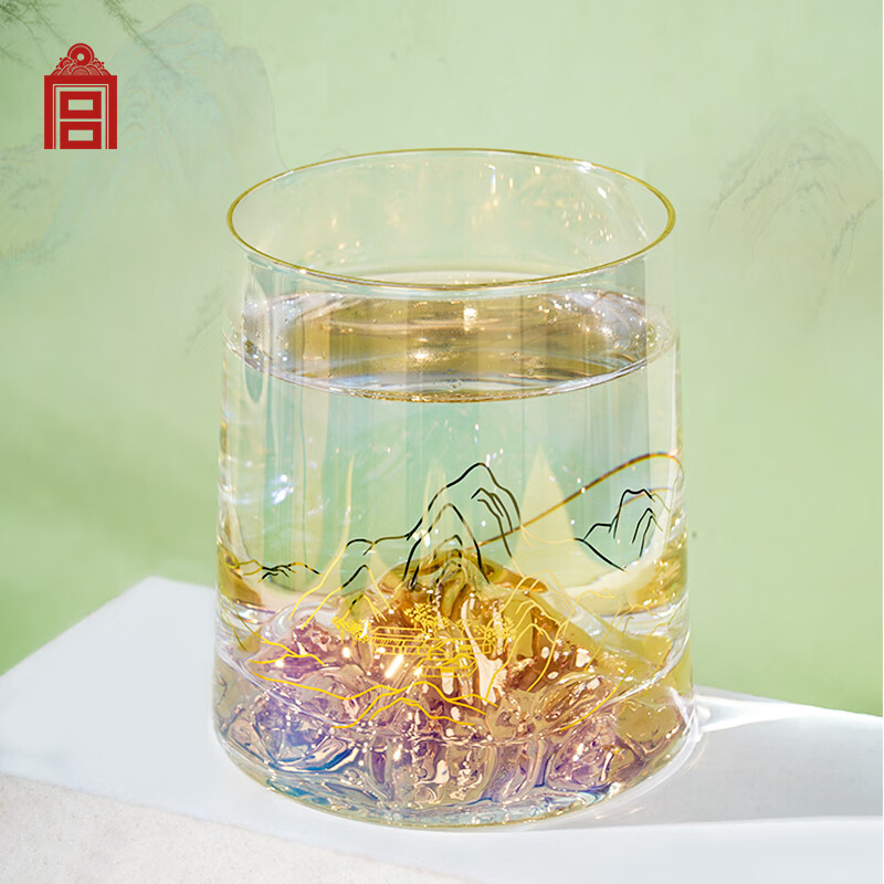 杭州 故宫文化 总代理商 15067106445 千里江山炫彩玻璃杯 茶杯酒杯杯