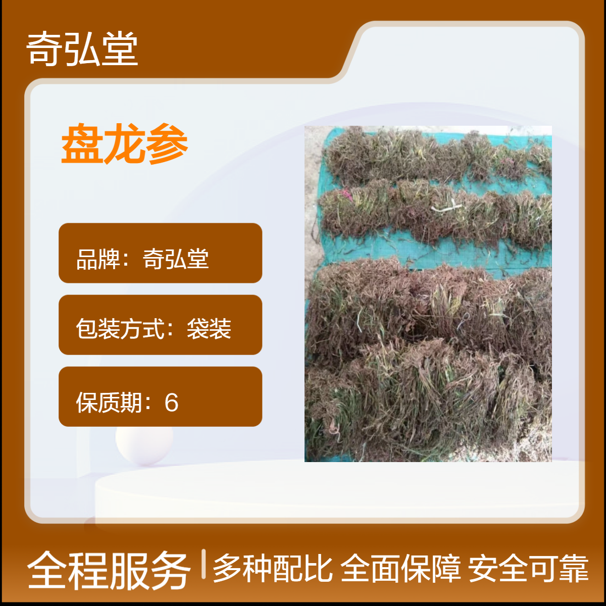 奇弘堂野生盘龙参原药材 袋装正品 药用级精选