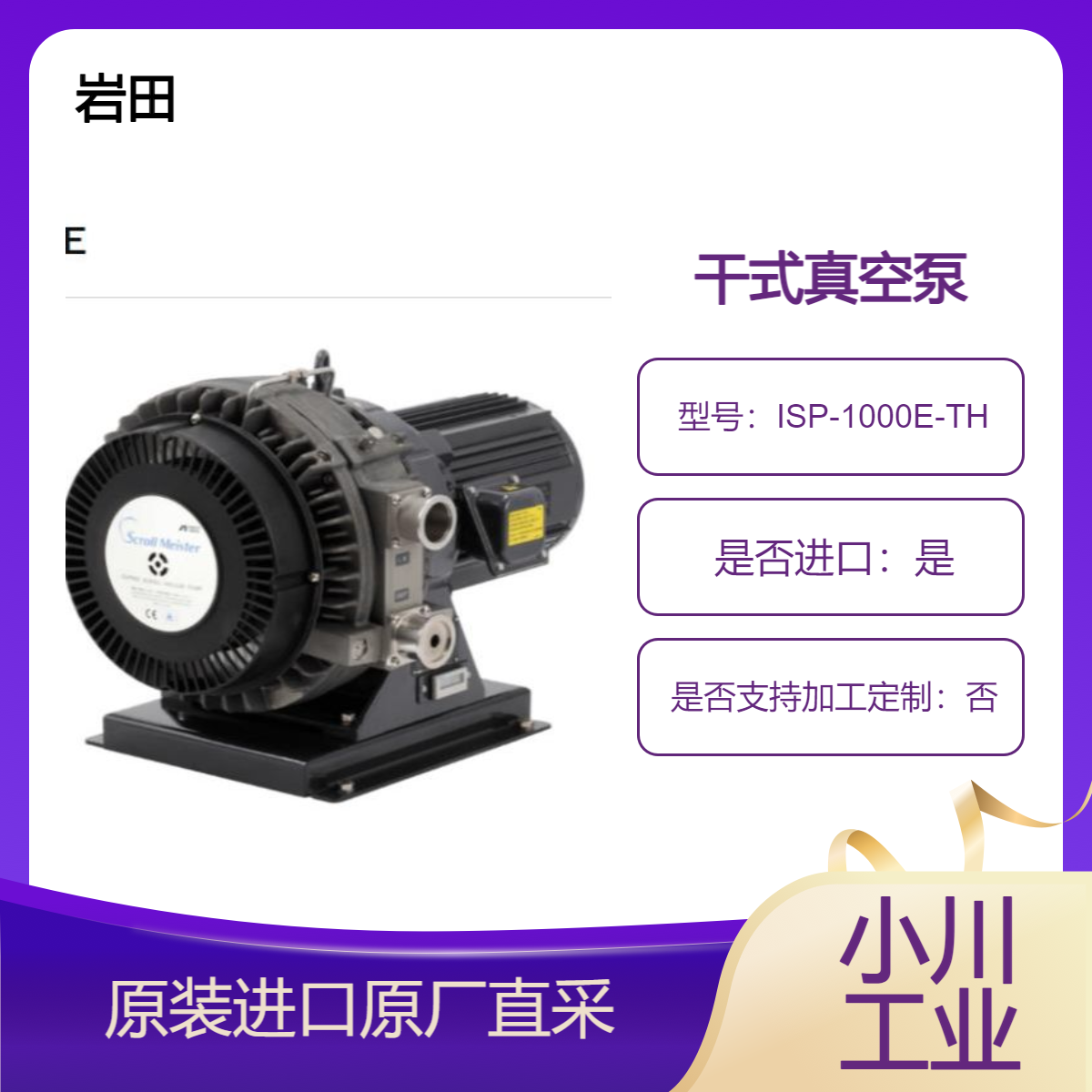 ISP-1000E-TH ISP-1000E-TV SDM-320-THL2 SDM-320-TVL2 真空泵 iwata