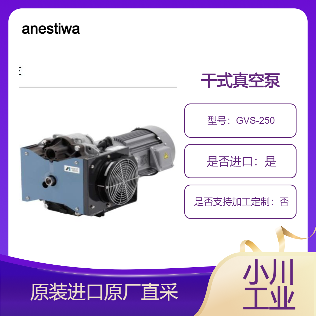 GVS-250 GVS-500E GVS-501E GVS-1000E 干式真空泵 anestiwata岩田日本