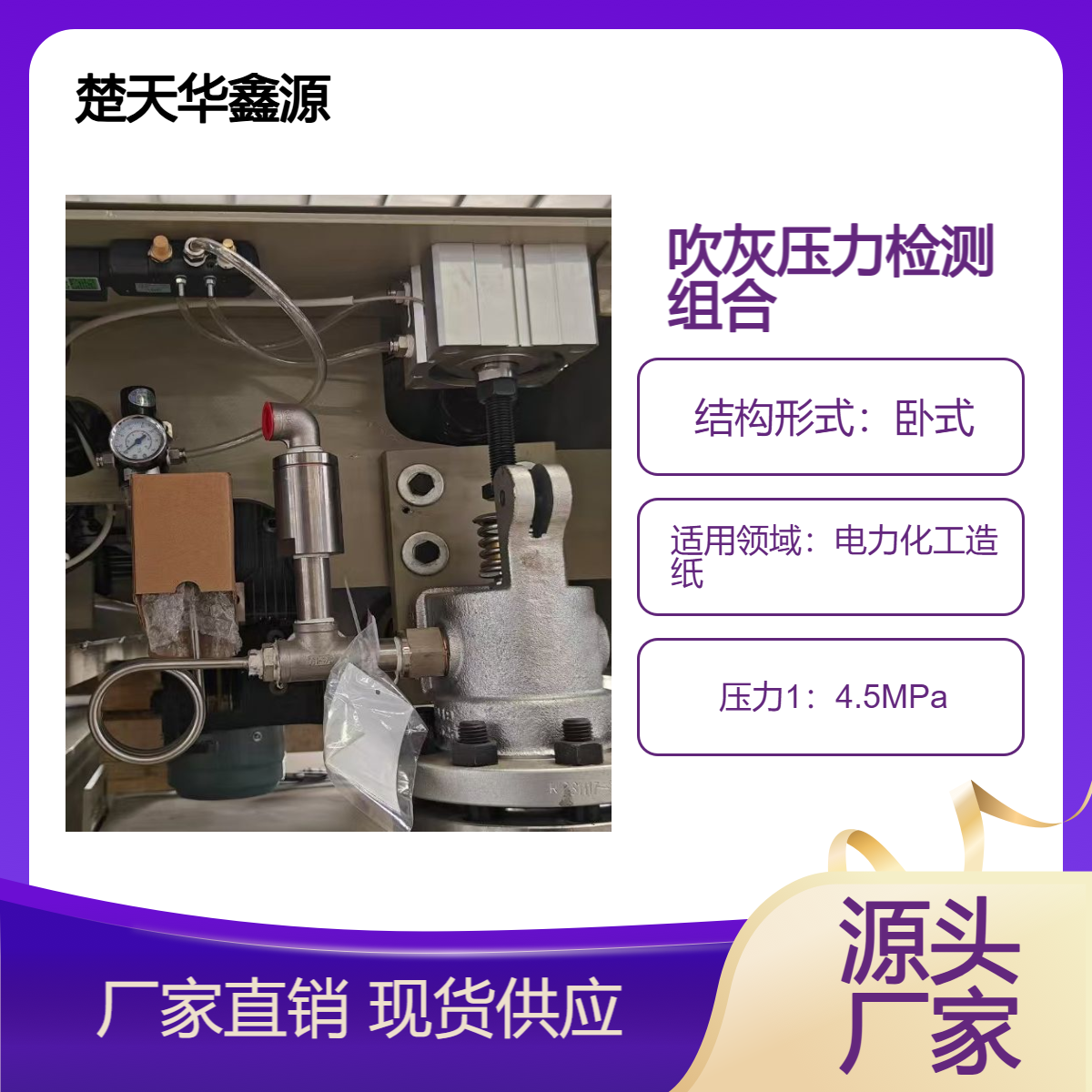 华鑫源设计生产锅炉吹灰器测压装置 压力表 缓冲管 散热器