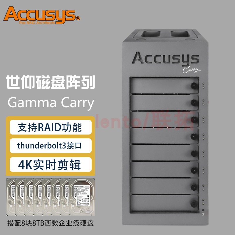 ACCUSYS 雷电3存储系统 影视后期视频剪辑4K磁盘阵列柜 Gamma Car